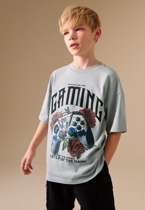 Next, REGULAR FIT - SHORT SLEEVE GRAPHIC T-SHIRT . - T-shirt imprimé - grey gaming