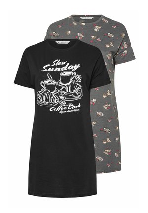 2 PACK CAT PRINT - Yöpaita - black