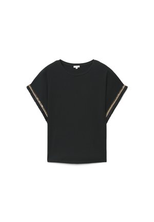 Terranova, T-SHIRT A TINTA UNITA CON INSERTI ETNICI - T-shirt con stampa - nero