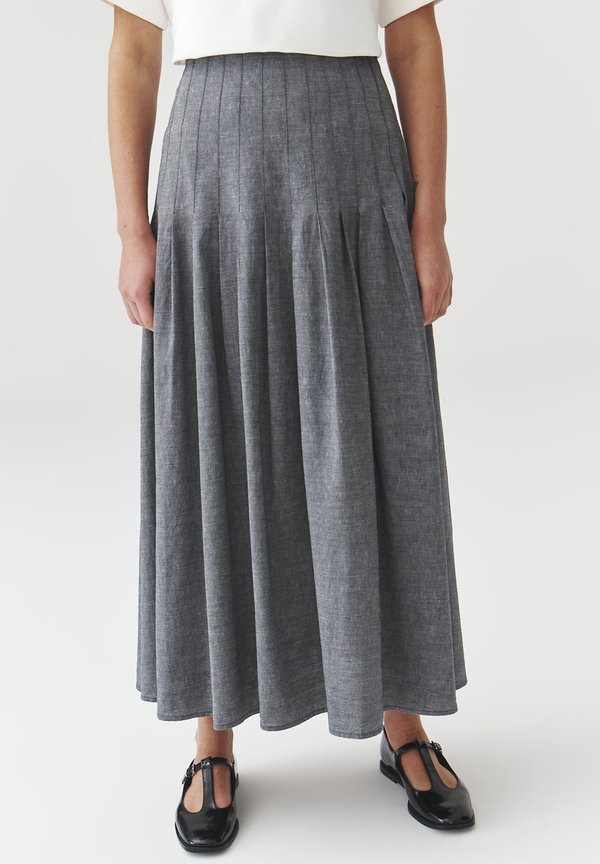 LEO - Faltenrock - denim