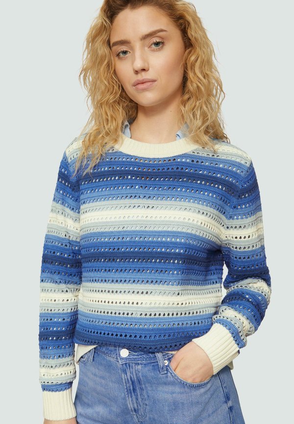 MIX MIT MUSTER - Strickpullover - blassblau