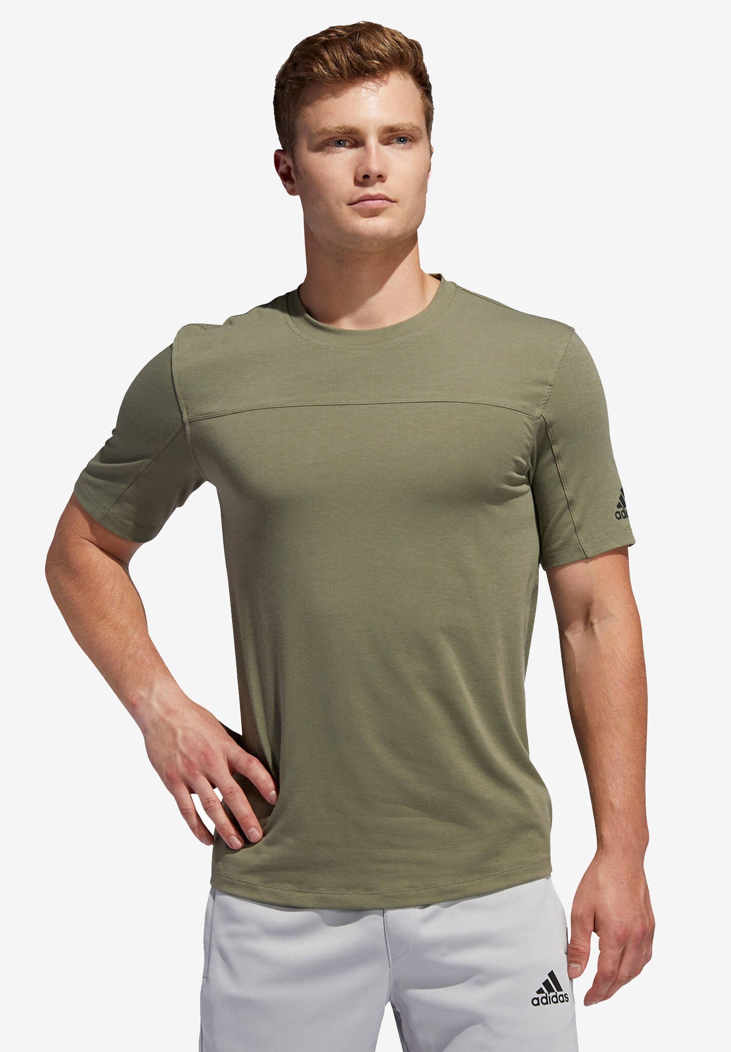 BASE - Basic T-shirt - olive - Zalando 