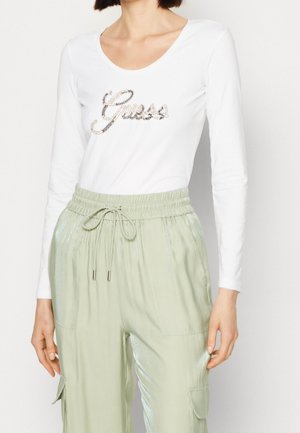 Langærmet T-shirt - white