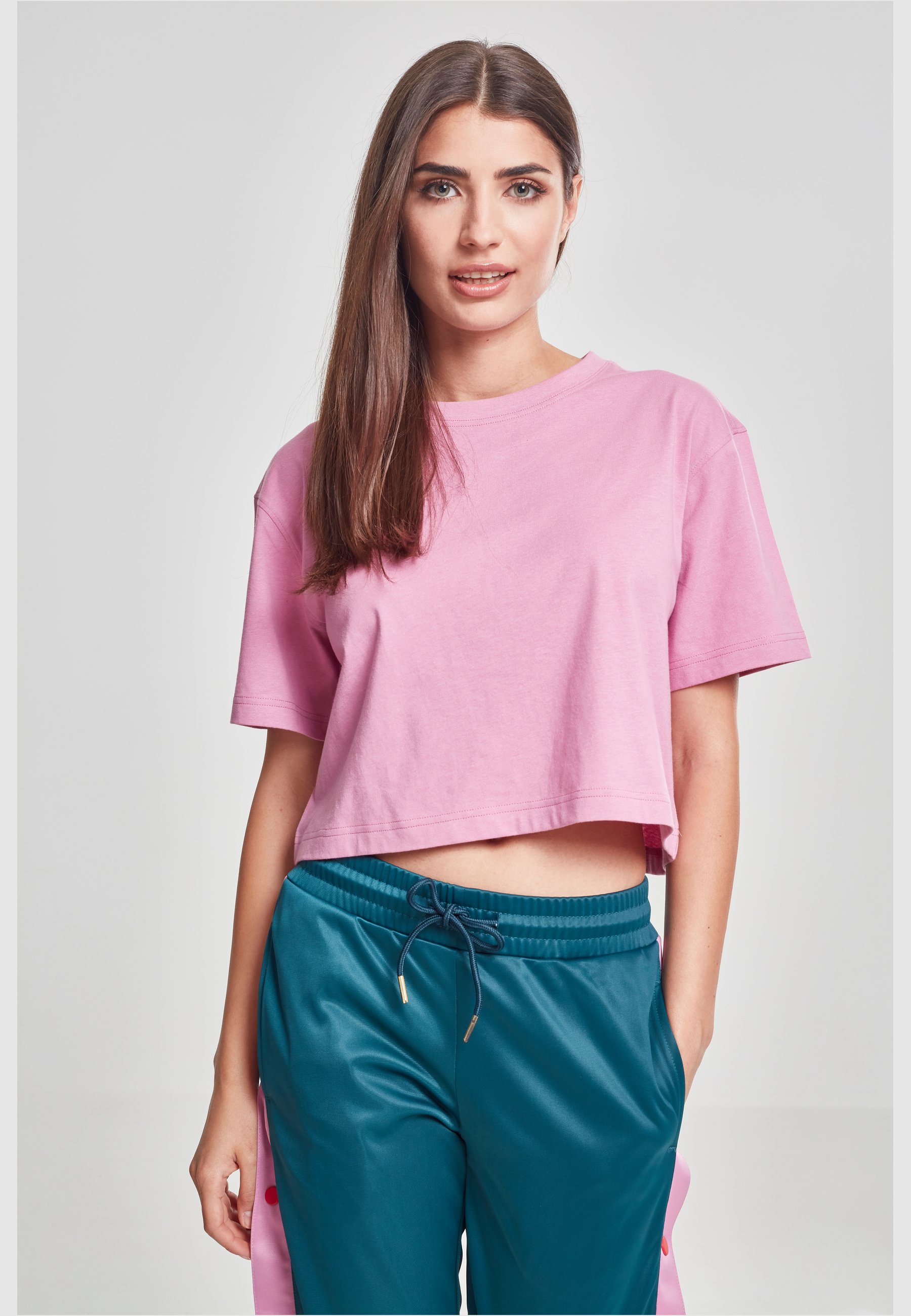 Urban Classics Women's Short Oversized T-Shirt - Soft Jersey, Crew Neck, Short Sleeves, Casual Loose Fit Tee