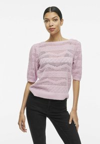 VILA VIDAZY NEW BOATNECK - Paprasti marškinėliai - winsome orchid