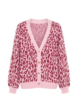 Studio Untold, STRICKJACKE, OVERSIZED, COLOR LEO, HERZ-KNÖPFE - Chaqueta de punto - pink