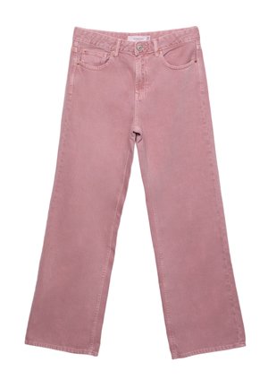 Džínsy voľného strihu - pink