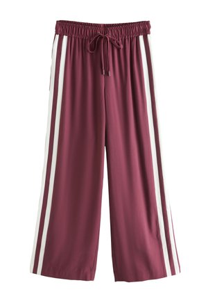 Next, REGULAR FIT - WIDE LEG SIDE STRIPE - Tracksuit bottoms - burgundy red