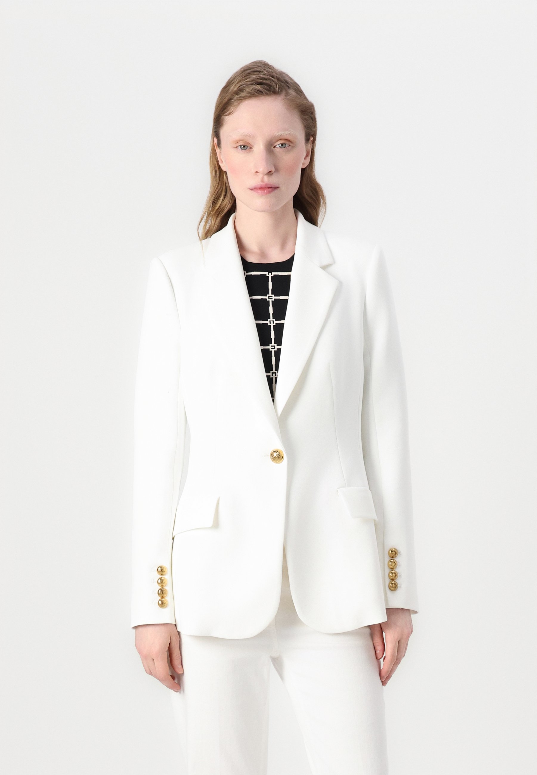 アウターその他 ELISABETTA FRANCHI Woman Blazer Ivory MK64S 360 Elisabetta Franchi WOMEN JACKET - Blazer - avorio/white