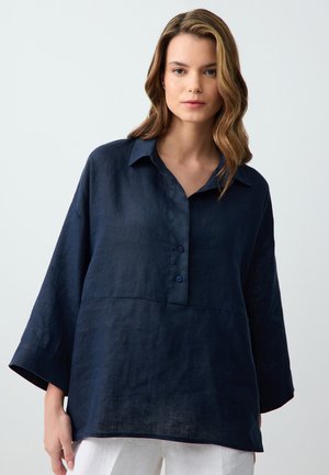 RELAXED CUT THREE QUARTER SLEEVE - Blouse - dark blue