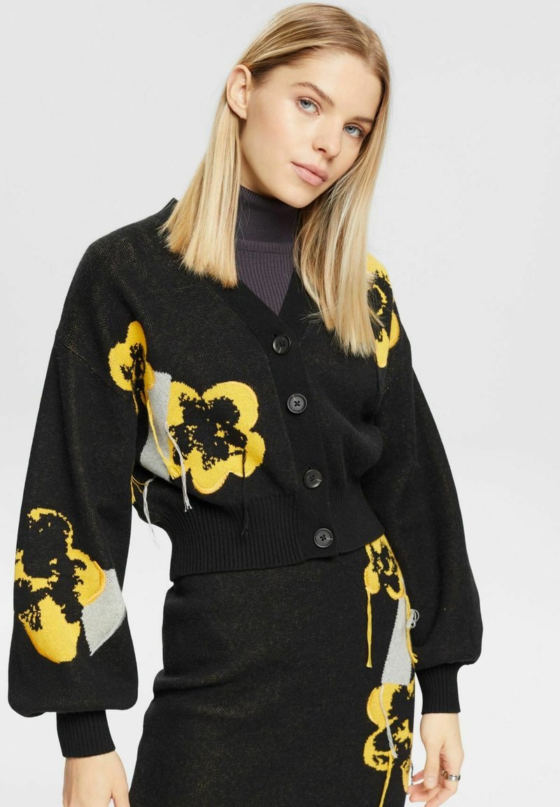 Esprit MIT FLORALEM Vest black/zwart Zalando.nl
