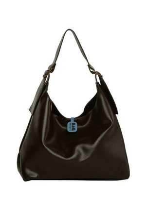 SOFT TEXTURED OVAL WITH BELT DETAIL - Bolso de mano - brown