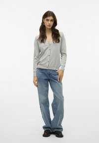 Vero Moda VMSILJE V-NECK NOOS - Vesta na kopčanje - light grey melange