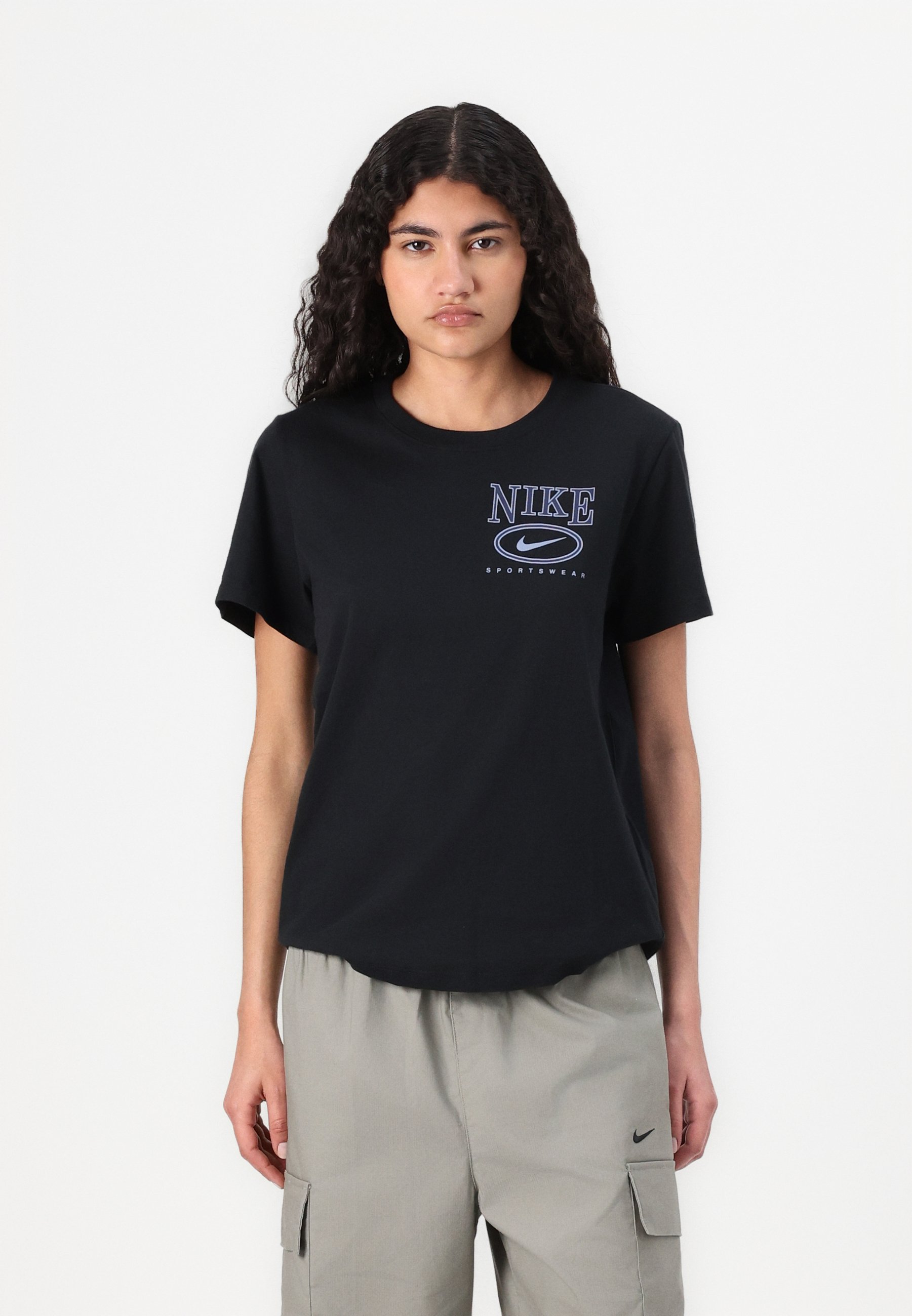 Nike Sportswear CLUB TEE - Print T-shirt - black - Zalando.co.uk
