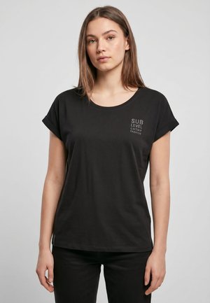 Sublevel, SUBLEVEL BASIC T-SHIRT MIT LOGO - Print T-shirt - black