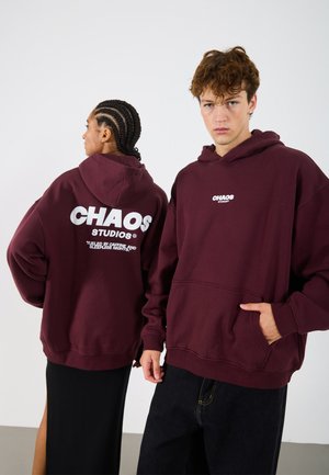 CHAOS OVERSIZE HEAVY HOODIE UNISEX - Melegítőfelső - vineyard wine