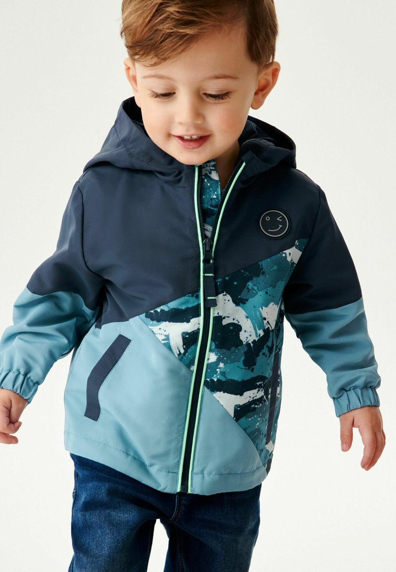 next-colourblock-zip-hooded-jacket-v-likausitakki-blue-sininen