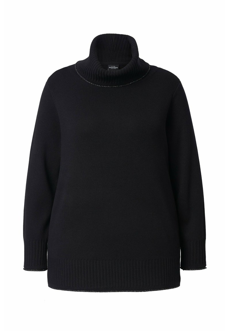 Ulla Popken GLITZER-ROLLKANTE ROLLKRAGEN LANGARM Strickpullover