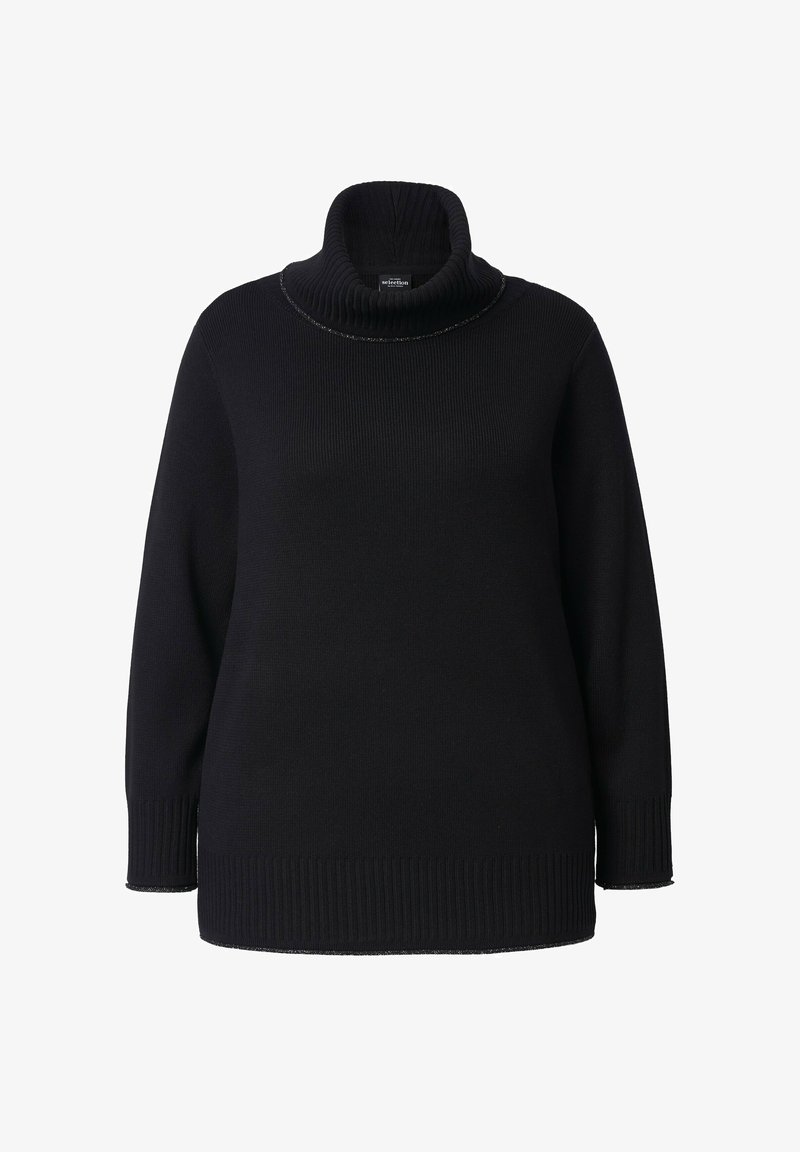 Ulla Popken GLITZER-ROLLKANTE ROLLKRAGEN LANGARM Strickpullover