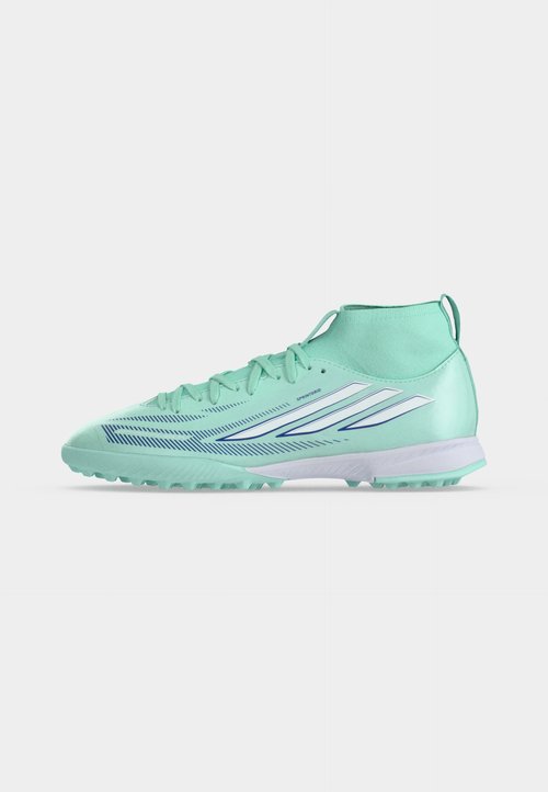 adidas F50 SPARKFUSION LEAGUE MID CUT TURF KIDS UNISEX - Botines de fútbol para césped - clear mint/footwear white/solar purple — photo 2