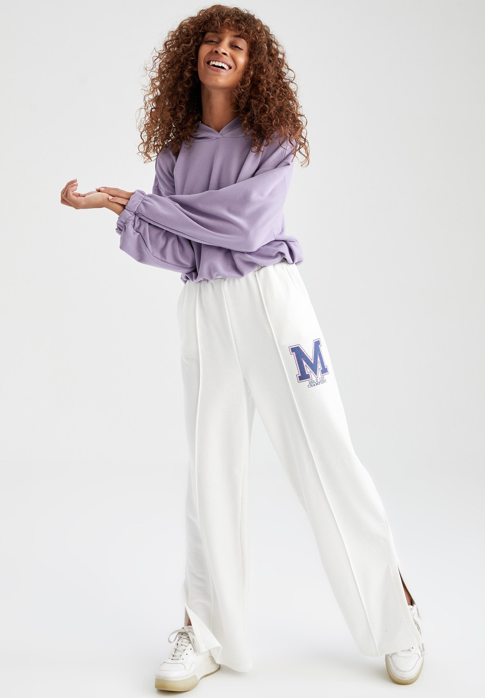 DeFacto LOOSE FIT - Pantaloni sportivi - white/bianco - Zalando.it