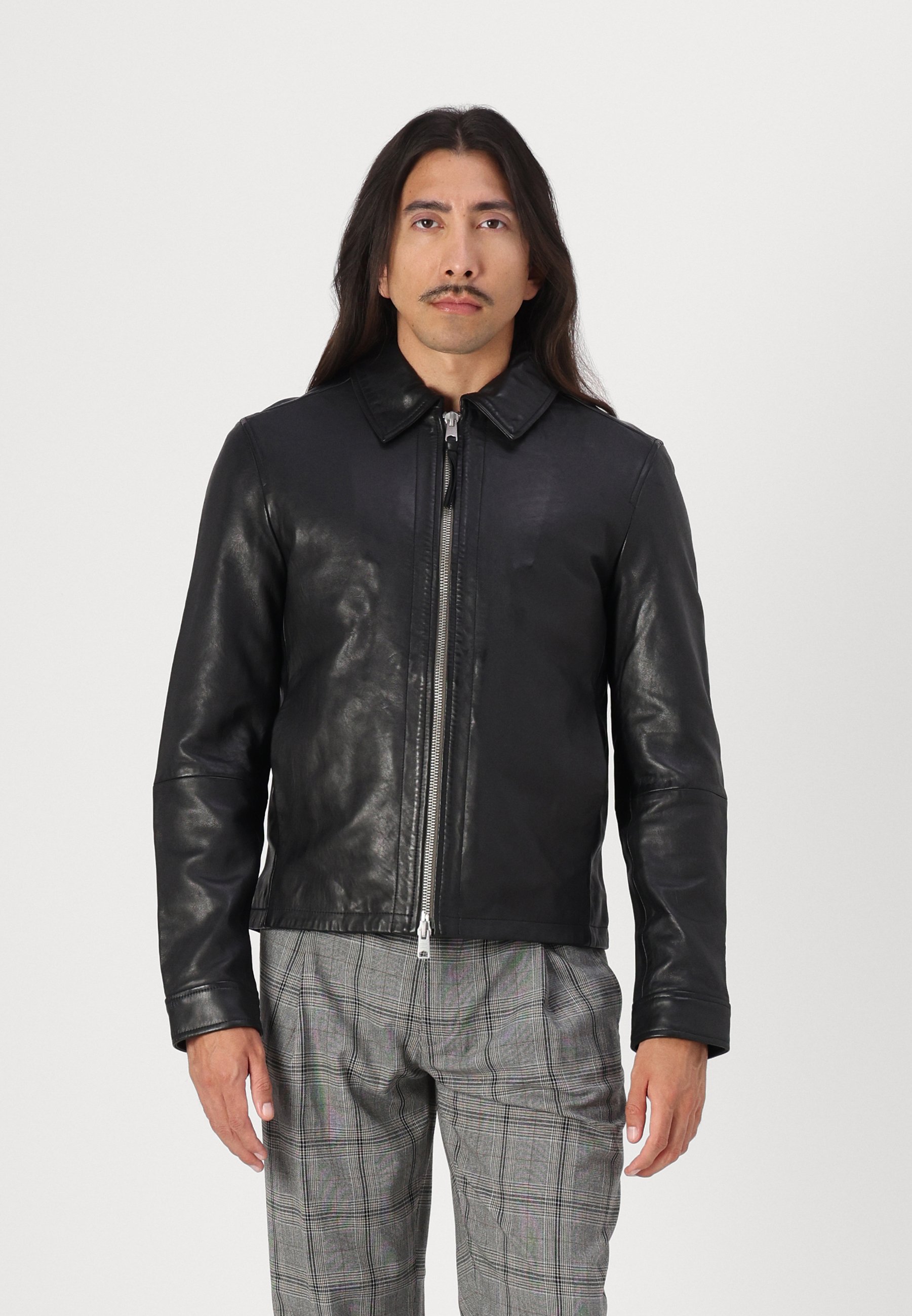 AllSaints EROL JACKET - Leather jacket - black - Zalando