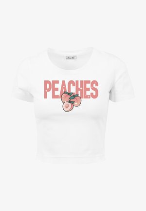 Mister Tee, PEACHES CROPPED - T-shirt con stampa - white