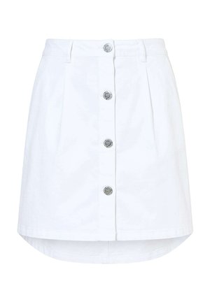 MIAMODA, JEANS-MIDIROCK, A-LINIE, KNOPFLEISTE - Gonna a campana - snow white