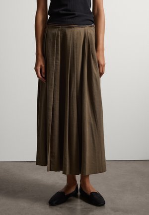 Stefanel, PLEATED MIDI SKIRT. - A-line skirt - army green