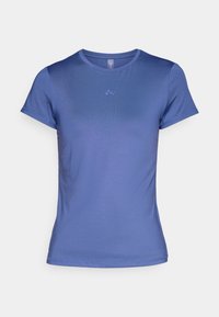 Korte mouwen, ronde hals t-shirt in lichtblauw, gemaakt van gladde, ademende stof. Heeft een subtiele logo op de borst.