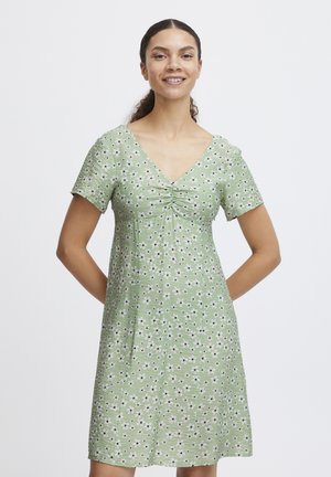 BYIBANO - Day dress - fair green flowers mix