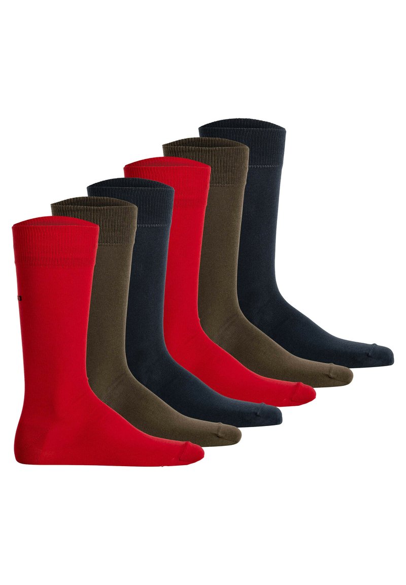HUGO 6ER PACK - RS UNI KURZ LOGO - Strømper - dunkelblau grün rot