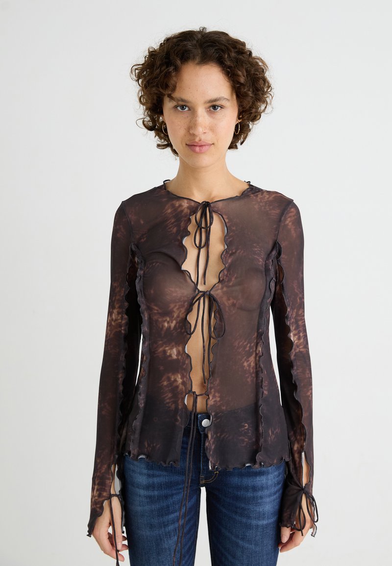 Weekday ELYSIA FRONT TIE - Bluse - lilac purple dark