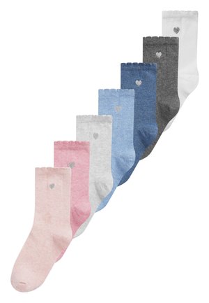 7 PACK EMBROIDERED HEART - Socks - multi-coloured