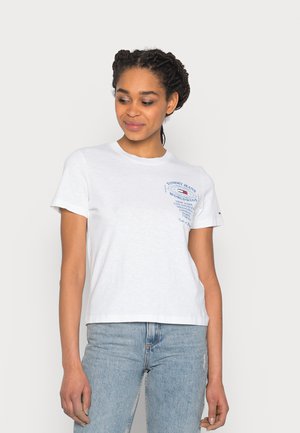 CLASSIC MODERN GLOBE TEE - Triko s potiskem - white