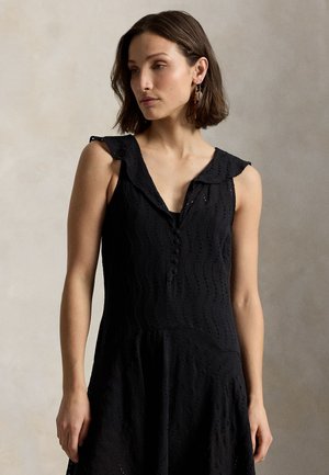 Polo Ralph Lauren EYELET GAUZE DRESS - Denné šaty - black