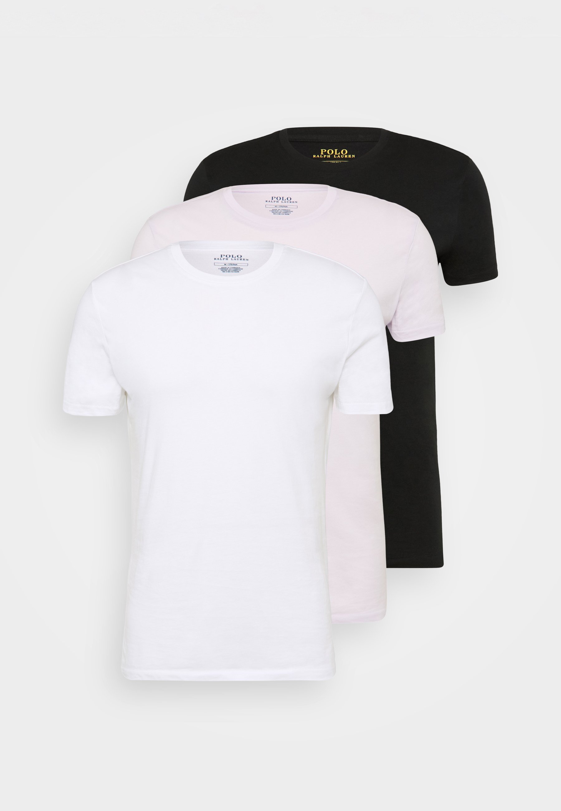 Polo Ralph Lauren CREW 3 PACK - Bluză de corp - white/black/grey