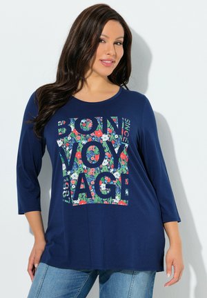 BON VOYAGE FLORAL LETTERING TEE - Langærmet T-shirt - ink blue