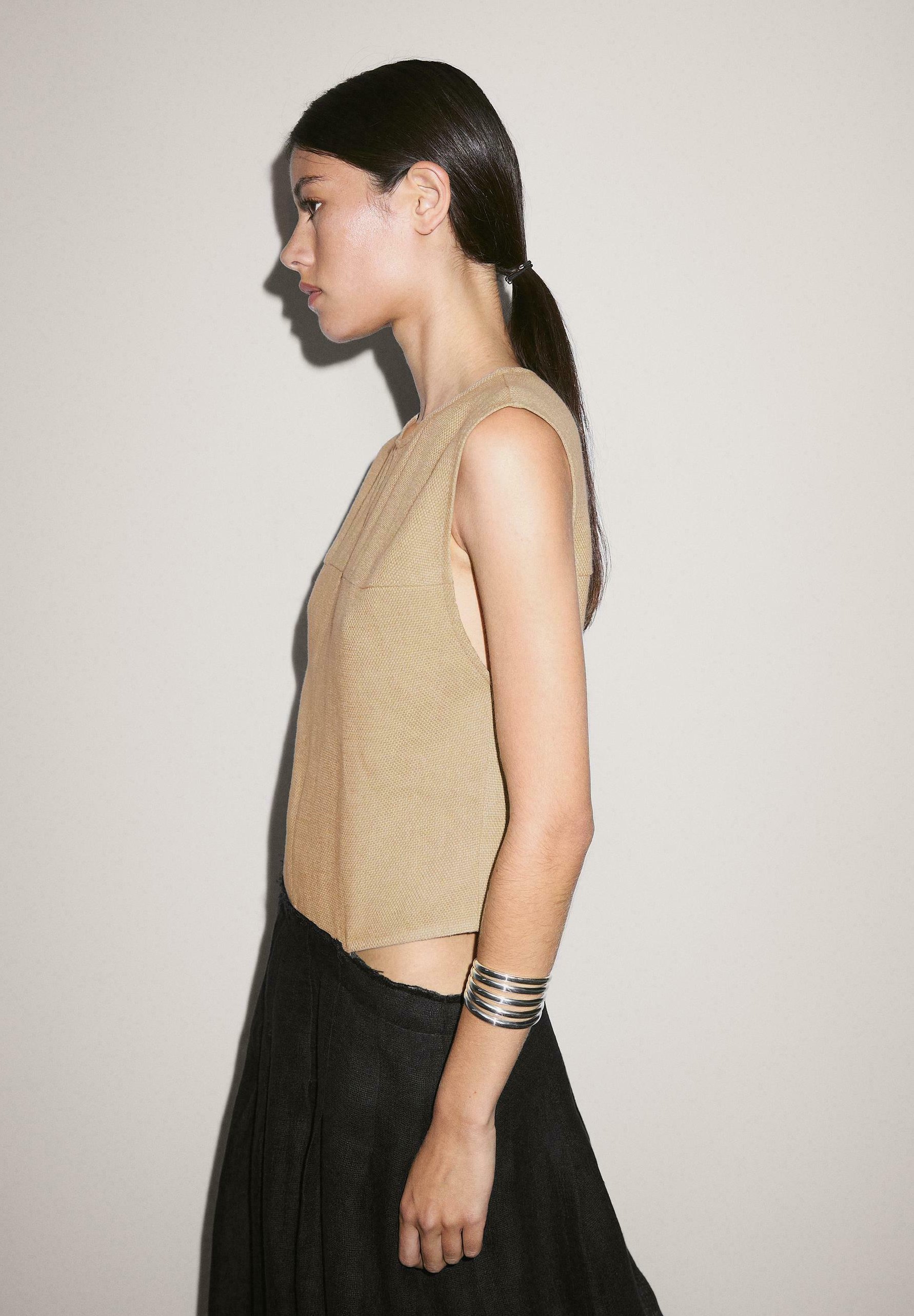 ★ Massimo Dutti★ Contrast color long one piece side slit Massimo Dutti CONTRAST LONG WITH SIDE SLITS - Maxi dress
