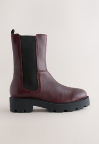 Next Enkellaarsjes met plateauzool - burgundy red leather