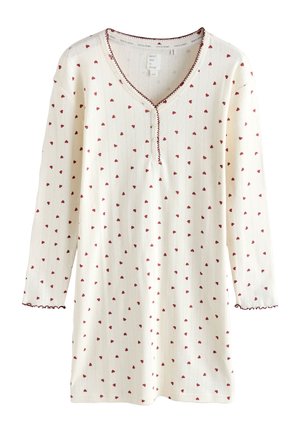 Next, POINTELLE LONG SLEEVE - Nightie - cream heart