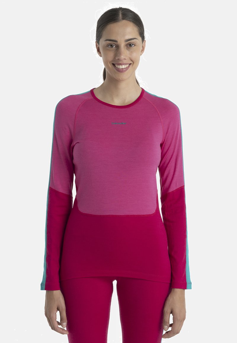 Icebreaker - MERINO MID WEIGHT SONEBULA - Longsleeve - elctrnpnk tempo flxgrn cb, Vergroten