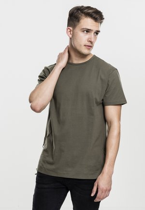 LACE UP LONG TEE - Pamata T-krekls - olive