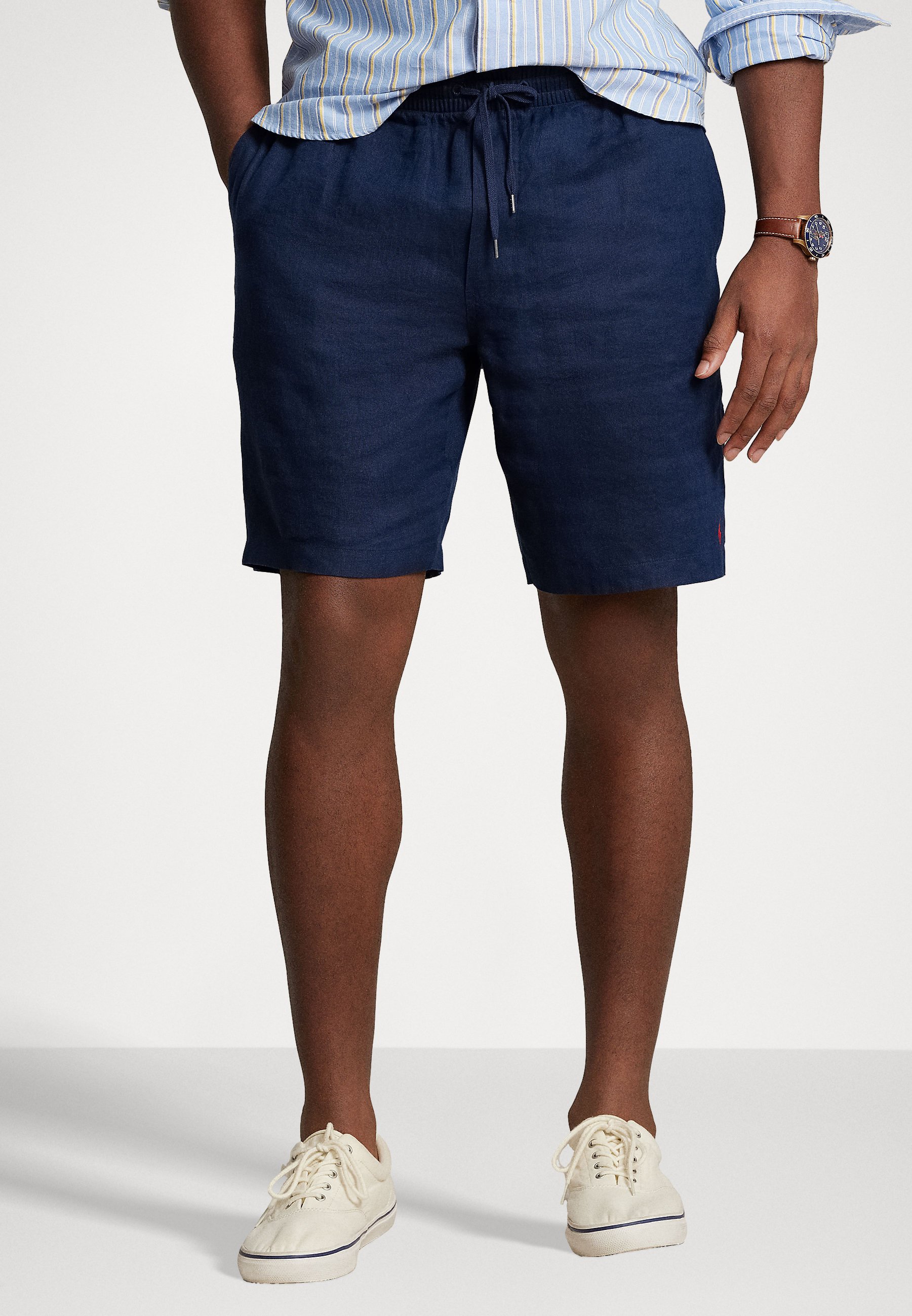 Polo Ralph Lauren Big \u0026 Tall POLO PREPSTER LINEN SHORT - Shorts - newport  navy/dark blue - Zalando.co.uk
