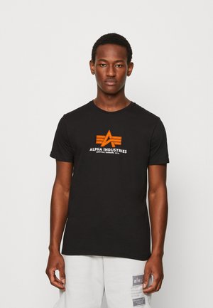 Alpha Industries T-Shirt print - black /neon orange/schwarz