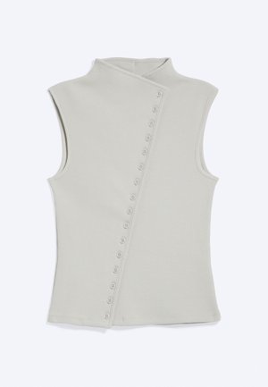 Weekday, GILLY ASYMMETRIC BUTTON TOP - Débardeur - dark mole