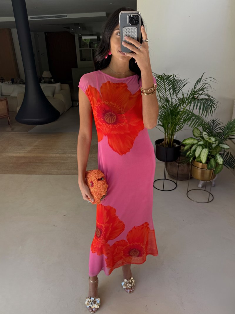knee length dresses for ladies Bad News Mesh Maxi Dress