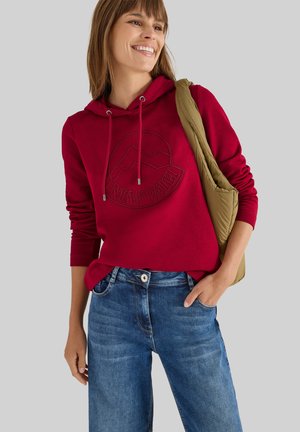 MIT STICKEREI - Sweat à capuche - rot