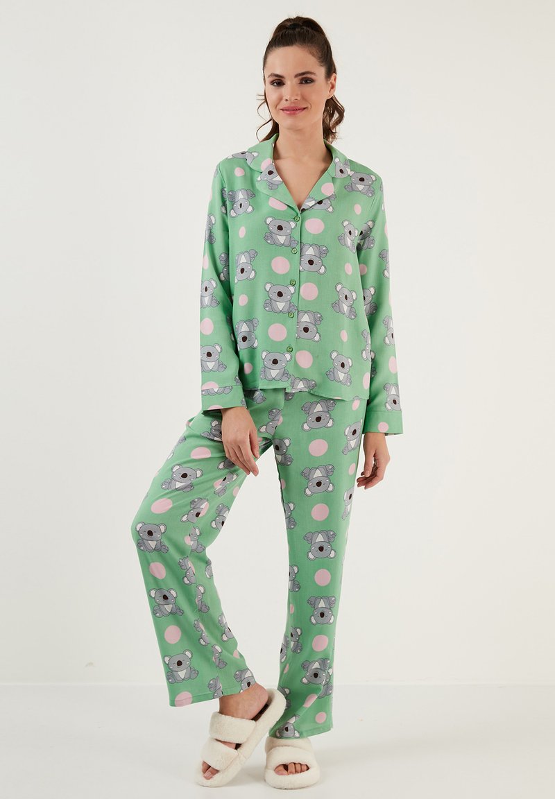 LELA REGULAR FIT - Pizsama szett - green