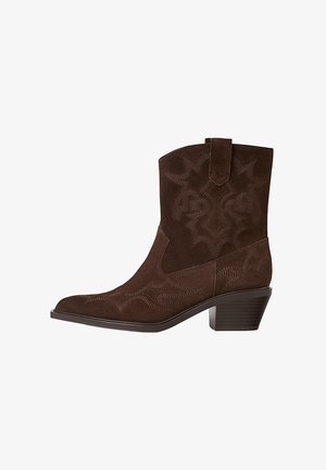 Kovbojská/motorkárska členková čižma - brown